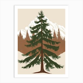 Pine Tree In The Mountains Art Print