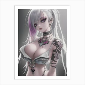 Pretty Punk Girl - Hall-O-Gram Creations 20 Art Print