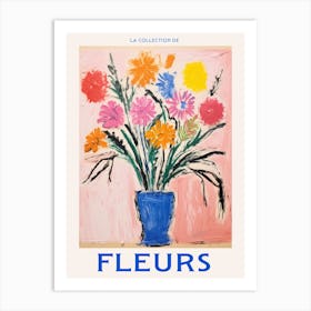 French Flower Poster Carnation 2 Art Print