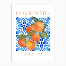 Lemon Amalfi Coast Tile Print 1 Art Print