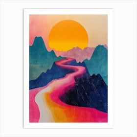 Sunrise Over The Mountains 4 Art Print