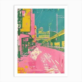 Tohoku Region Japan Duotone Silkscreen 2 Art Print