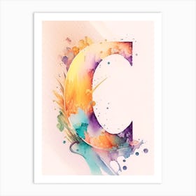 C, Letter, Alphabet Storybook Watercolour 5 Art Print