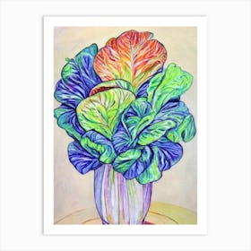 Lettuce Fauvist vegetable Art Print