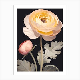 Ranunculus 4 Flower Painting Art Print