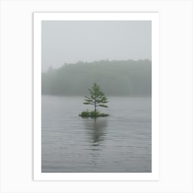 Lone Tree In The Fog 1 Art Print