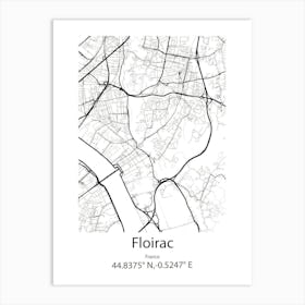 Floirac,France Minimalist Map Art Print