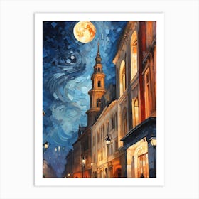 Starry Night In The City Art Print