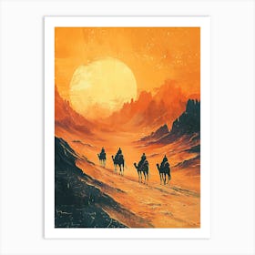 Camel Ride In The Desert 3 Art Print