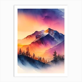 The Rocky Mountains Watercolour 2 Art Print