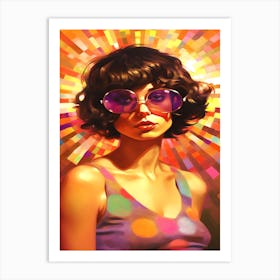 Disco Star - Retro Girl In Sunglasses Art Print