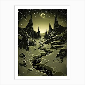 Desert Landscape With A River Art Print