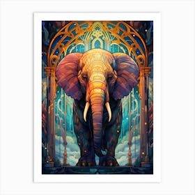 Elephant In A Temple Art Print