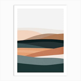 Watercolor sunset landscape 30 Art Print