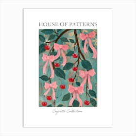 Folk Pink Bows 3 Pattern Poster Art Print