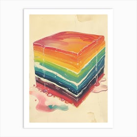Rainbow Jelly Slice Vintage Advertisement Illustration 2 Art Print