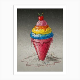 Rainbow Ice Cream Cone 11 Art Print