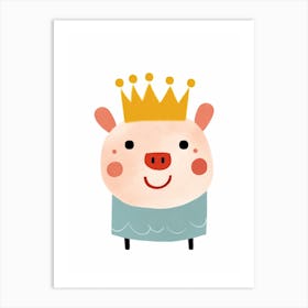 Little Pig 2 Wearing A Crown Art Print