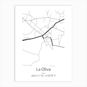 La Oliva,Spain Minimalist Map Art Print