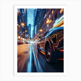 Ford Mustang At Night 1 Art Print