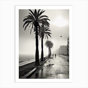 Nice, France, Mediterranean Black And White Photography Analogue 6 Art Print