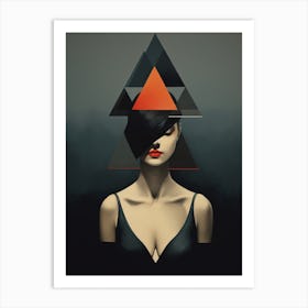 Abstract Woman With Triangles Art Print