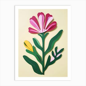 Cut Out Style Flower Art Freesia 1 Art Print