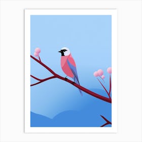 Minimalist Eastern Bluebird 4 Illustration Art Print