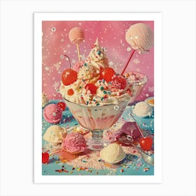 Kitsch Trifle Jelly Retro Collage 2 Art Print