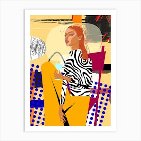 Woman With A Glass Of Wine Art Print