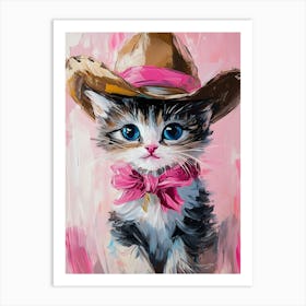 Kitty In Cowboy Hat Art Print