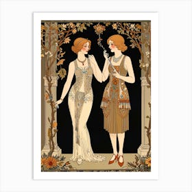 Two Ladies In Gold Art Print