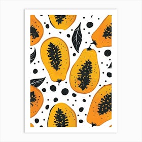 Seamless Pattern With Papaya 3 Art Print