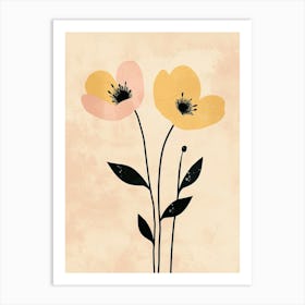 Two Yellow Flowers 1 Art Print