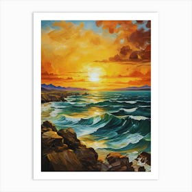 198.Golden sunset,San Francisco,USA. Art Print