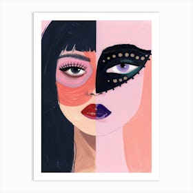 Two Women With Masks Art Print