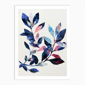 'Blue Leaves' 9 Art Print