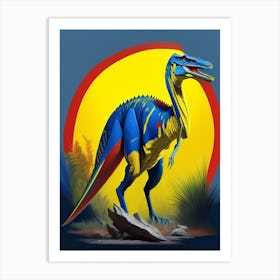 Suchomimus Tenerensis 1 Primary Colours Dinosaur Art Print