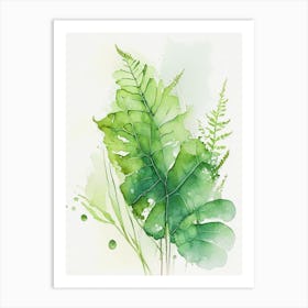 Water Fern Watercolour Art Print