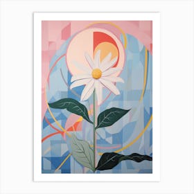 Daisy 5 Hilma Af Klint Inspired Pastel Flower Painting Art Print