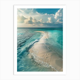 Sand Beach At Sunset Art Print