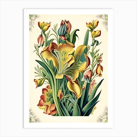 Freesia 2 Floral Botanical Vintage Poster Flower Art Print
