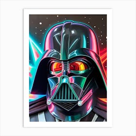 Darth Vader Star Wars Neon Iridescent (30) Art Print