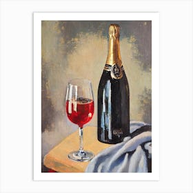 Australian Sparkling Wine Oil Painting Cocktail Poster Art Print