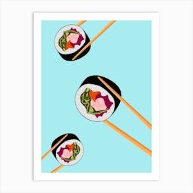 Sushi And Chopsticks Art Print