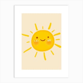 Kawaii Sun 1 Art Print