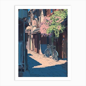 Japanese Poster Of An Alley In Kyoto During The Summer Poster