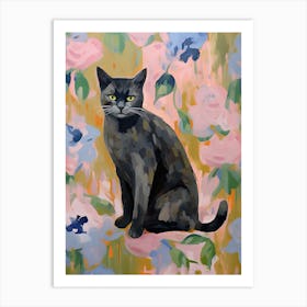 A Chartreux Cat Painting, Impressionist Painting 3 Art Print