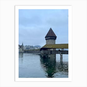 Tower & Bridge In Lucerne, Switzerland Art Print