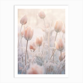 Frosty Botanical Tulip Art Print